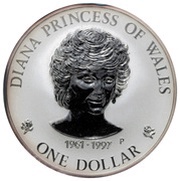 1 Dollar - Elizabeth II Princess Diana, Cook Islands, 1997 reverse image