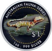 1 Dollar - Elizabeth II Ring-tailed gecko, Cook Islands, 1998 reverse image