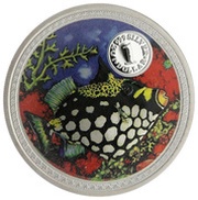 1 Dollar - Elizabeth II Clown Triggerfish, Cook Islands, 1999 reverse image