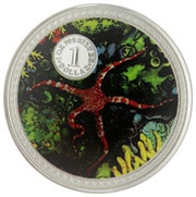 1 Dollar - Elizabeth II Serpent Starfish, Cook Islands, 1999 reverse image