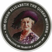 1 Dollar - Elizabeth II Queen Mother 100th Birthday, Cook Islands, 2000 reverse image