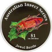 1 Dollar - Elizabeth II Jewel Beetle, Cook Islands, 2000 reverse image