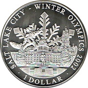 1 Dollar - Elizabeth II Winter Olympics, Cook Islands, 2001 reverse image