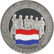 1 Dollar - Elizabeth II 1974·1978 Football World Cup Runner-Up, Cook Islands, 2001 reverse image