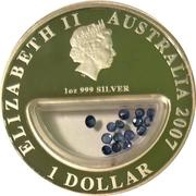 1 Dollar - Elizabeth II 4th Portrait - Treasures of Australia - Sapphires obverse image