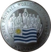 1 Dollar - Elizabeth II 1930 Football World Cup Winner, Cook Islands, 2001 reverse image
