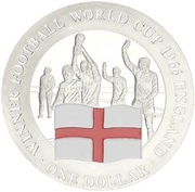 1 Dollar - Elizabeth II 1966 Football World Cup Winner reverse image
