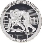 1 Dollar - Elizabeth II Curling, Cook Islands, 2002 reverse image