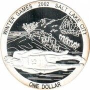 1 Dollar - Elizabeth II Luge, Cook Islands, 2002 reverse image