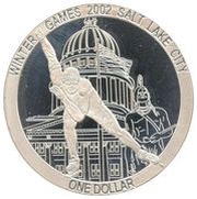 1 Dollar - Elizabeth II Speed skating, Cook Islands, 2002 reverse image