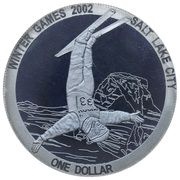 1 Dollar - Elizabeth II Aerial Skiing, Cook Islands, 2002 reverse image