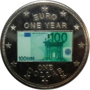 1 Dollar - Elizabeth II 1st Anniversary of the euro, Cook Islands, 2003 reverse image