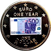 1 Dollar - Elizabeth II 1st Anniversary of the euro, Cook Islands, 2003 reverse image