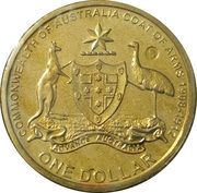 1 Dollar - Elizabeth II 4th Portrait - Coat of Arms, Australia, 2008 reverse image