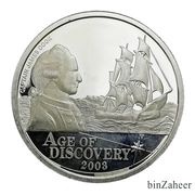 1 Dollar - Elizabeth II Captain James Cook, Cook Islands, 2003 reverse image