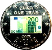 1 Dollar - Elizabeth II 1st Anniversary of the euro reverse image