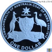 1 Dollar - Elizabeth II 4th Portrait - Coat of Arms - Silver Proof, Australia, 2008 reverse image