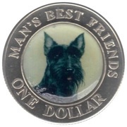 1 Dollar - Elizabeth II Scottish Terrier, Cook Islands, 2003 reverse image