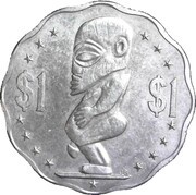 1 Dollar - Elizabeth II 4th portrait, Cook Islands, 2003-2010 reverse image