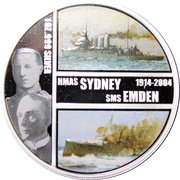 1 Dollar - Elizabeth II Battle of Cocos, Cook Islands, 2004 reverse image