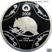 1 Dollar - Elizabeth II 4th Portrait - Year of the Rat - Silver Proof reverse image
