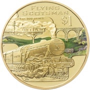 1 Dollar - Elizabeth II Flying Scotsman, Cook Islands, 2004 reverse image