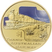 1 Dollar - Elizabeth II Trans-Australian Railway, Cook Islands, 2004 reverse image