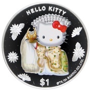 1 Dollar - Elizabeth II Hello Kitty, Cook Islands, 2004 reverse image