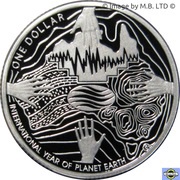 1 Dollar - Elizabeth II 4th Portrait - International Year of Planet Earth - Silver Proof, Australia, 2008 reverse image