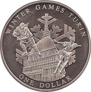 1 Dollar - Elizabeth II Winter Games Turin, Cook Islands, 2005 reverse image