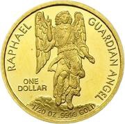 1 Dollar - Elizabeth II Archangel Raphael, Cook Islands, 2005 reverse image