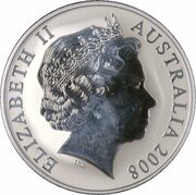 1 Dollar - Elizabeth II 4th Portrait - Silver Kangaroo; Reg Mombassa obverse image