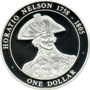 1 Dollar - Elizabeth II Horatio Nelson, Cook Islands, 2005 reverse image