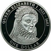 1 Dollar - Elizabeth II Queen Elizabeth I, Cook Islands, 2005 reverse image
