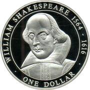 1 Dollar - Elizabeth II William Shakespeare, Cook Islands, 2005 reverse image