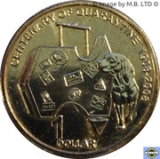 1 Dollar - Elizabeth II 4th Portrait - Centennial of Quarantine, Australia, 2008 reverse image