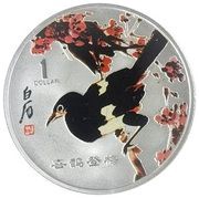 1 Dollar - Elizabeth II Magpies and Plums, Cook Islands, 2005 reverse image