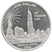 1 Dollar - Elizabeth II Freedom Tower, Cook Islands, 2005-2008 reverse image