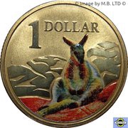 1 Dollar - Elizabeth II 4th Portrait - Land Series - Wallaby, Australia, 2008 reverse image