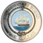 1 Dollar - Elizabeth II Redoubtable, Cook Islands, 2006 reverse image