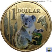 1 Dollar - Elizabeth II 4th Portrait - Land Series - Koala, Australia, 2008 reverse image