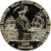 1 Dollar - Elizabeth II Nelson and Ships, Cook Islands, 2007 reverse image