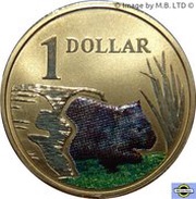 1 Dollar - Elizabeth II 4th Portrait - Land Series - Wombat, Australia, 2008 reverse image