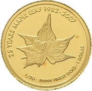 1 Dollar - Elizabeth II Gold Leaf, Cook Islands, 2007 reverse image