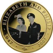 1 Dollar - Elizabeth II Diamond Wedding, Cook Islands, 2007 reverse image