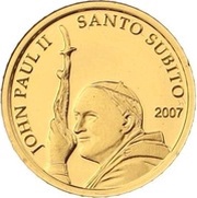1 Dollar - Elizabeth II John Paul II, Cook Islands, 2007 reverse image
