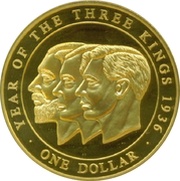 1 Dollar - Elizabeth II Year of the Three Kings, Cook Islands, 2007 reverse image