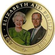 1 Dollar - Elizabeth II Diamond Wedding, Cook Islands, 2007 reverse image