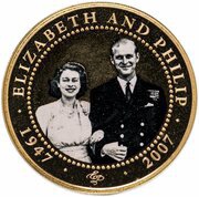 1 Dollar - Elizabeth II Queen Elizabeth in dress-Philip in uniform, Cook Islands, 2007 reverse image