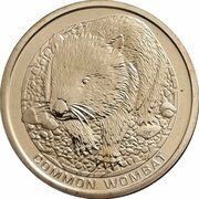 1 Dollar - Elizabeth II 4th Portrait - Common Wombat, Australia, 2008 reverse image